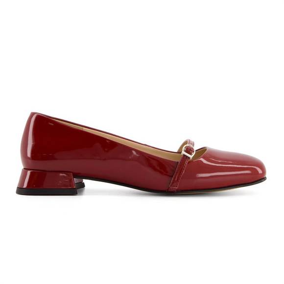 NEW ANDREA women's low heel mary janes shoes in red - Picture 5 of 5